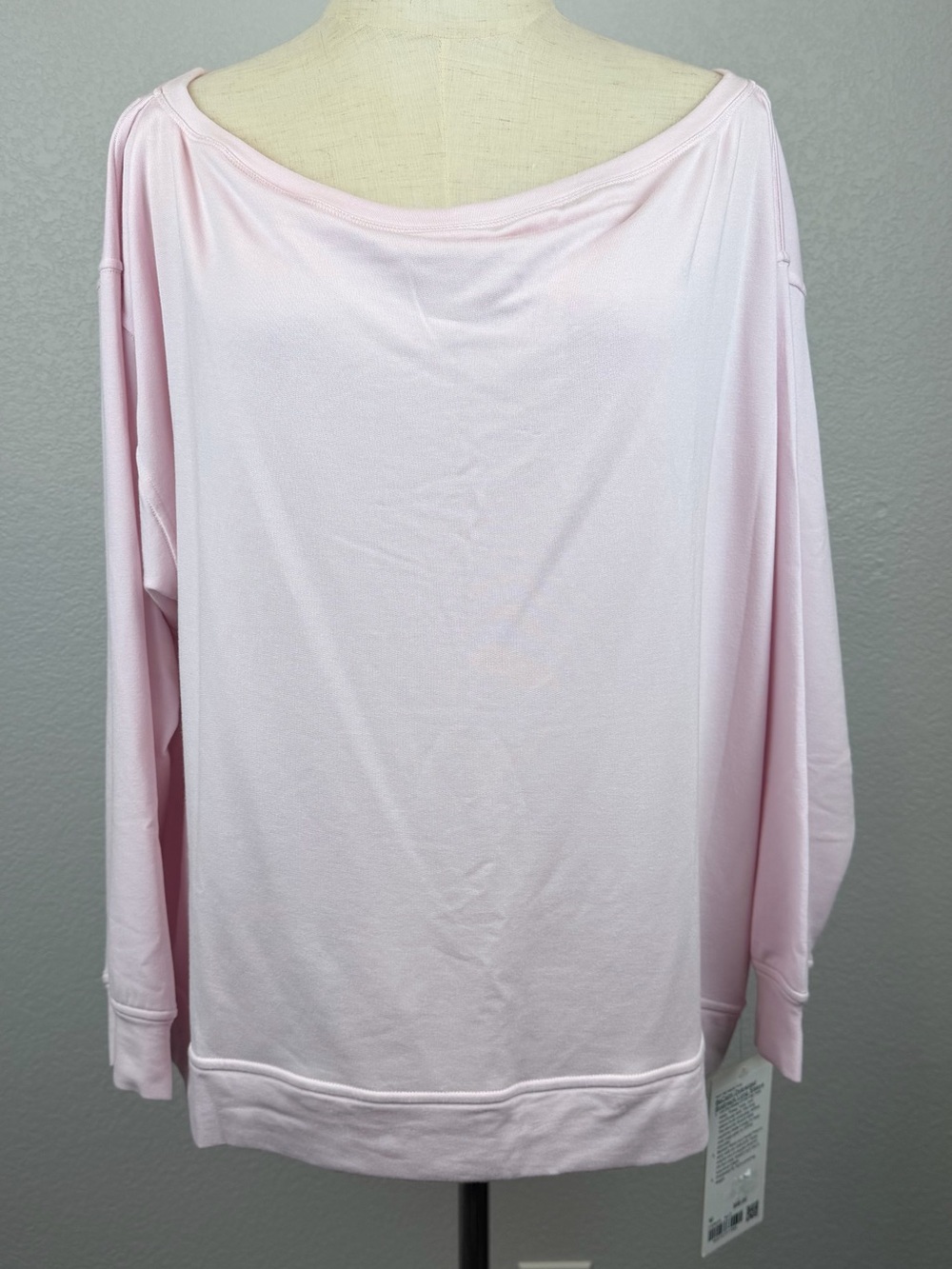 NWT Lululemon BeCalm Oversized Boatneck Long-Sleeve Shirt Blissful Pink | Size M